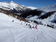 Children's ski course in the ski area