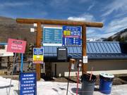 Information board with lift status in the ski resort