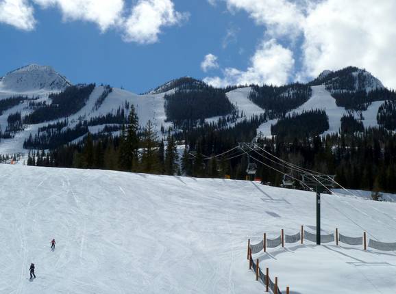 View from the valley station of the Kicking Horse ski area