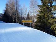 Slope signage in the ski area