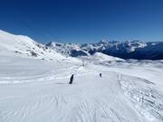 Valbella slope with view of the Ortler