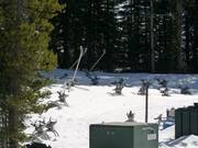 The snow cannons are waiting for their next use.