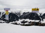 Slope signage in the Rinerhorn ski area