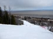 End of the La Combe slope at the Saint Lawrence River
