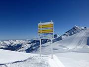 Signage in the glacier ski area