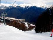 Kaskad – fast red slope from Rosa 1600 down to the finish area