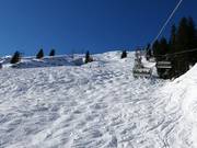 Ski route at the Madrisella chairlift