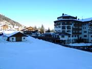 Many hotels are located right on the slopes.