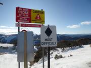 Information at the slopes in the Mt. Hotham ski resort
