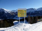 Slope signage in the ski area