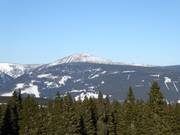 View of the 1,603 m high Schneekoppe (Sněžka), the highest mountain in the Czech Republic