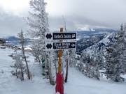 Slope signage in the Jackson Hole ski area