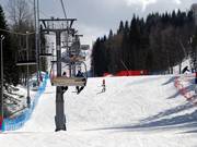 Descent B3 under the fast four-seater chairlift B1