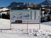 Slope information board in the ski area
