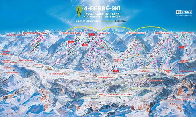 Schladming – Planai/Hochwurzen/Hauser Kaibling/Reiteralm (4-Berge-Skischaukel) Schladming – Planai/Hochwurzen/Hauser Kaibling/Reiteralm (4-Berge-Skischaukel)