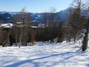 Tracks in the deep snow at Götschenkopf