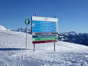 Clear signage on the slope