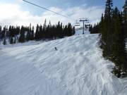 Mogul slope under the chairlift