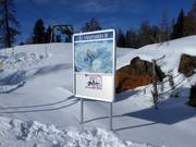 Slope map in the ski area