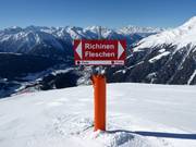 Slope signage in the Bellwald ski area