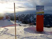 Signage at the highest point in the ski area