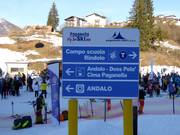 Slope signage in the Paganella ski area
