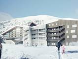New center building with apartments and sport shop