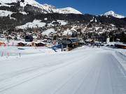 Perfect slope grooming in the Villars/Gryon/Les Diablerets ski area