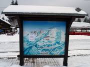 Slope map in the ski area of Les Houches