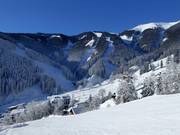 View from Schmittental to the Trassabfahrt run and Schmittenhöhe