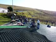 The beginner slope is also used for tubing.