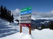 Slope signage in the ski area