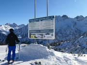 Signage in the ski area