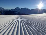 Perfectly groomed slope in St. Anton am Arlberg