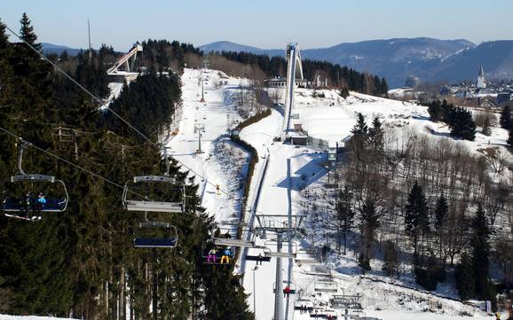 Biggest ski resort in the Administrative Region of Arnsberg – ski resort Winterberg (Skiliftkarussell)