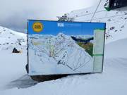 Slope map in the ski resort The Remarkables