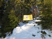 Skiing off the slopes is not permitted.