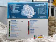 Information board about ski operations at the valley station