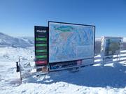 Slope map with up-to-date information at the mountain station