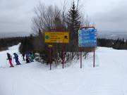 Slope signage at Mont-Sainte-Anne