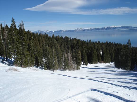 Slope with lake view at Homewood Mountain Resort