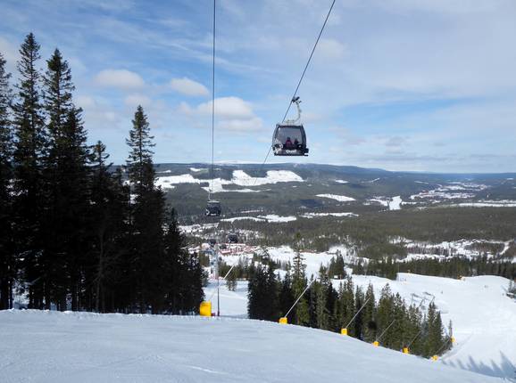 Kläppen ski resort with modern gondola lift