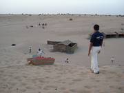 The sandboards are pulled up