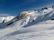 View of the most difficult slope in the ski area