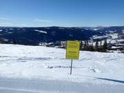 Sign indicating the open ski area
