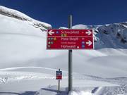 Slope signage in the First ski area