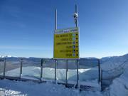 Slope signage in the Monte Bondone ski area