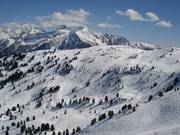 Wide ski slopes for deep powder descents