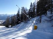 Snowmaking with lances in the Pejo ski area