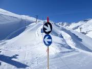 Slope markings in the Weißsee Gletscherwelt ski area